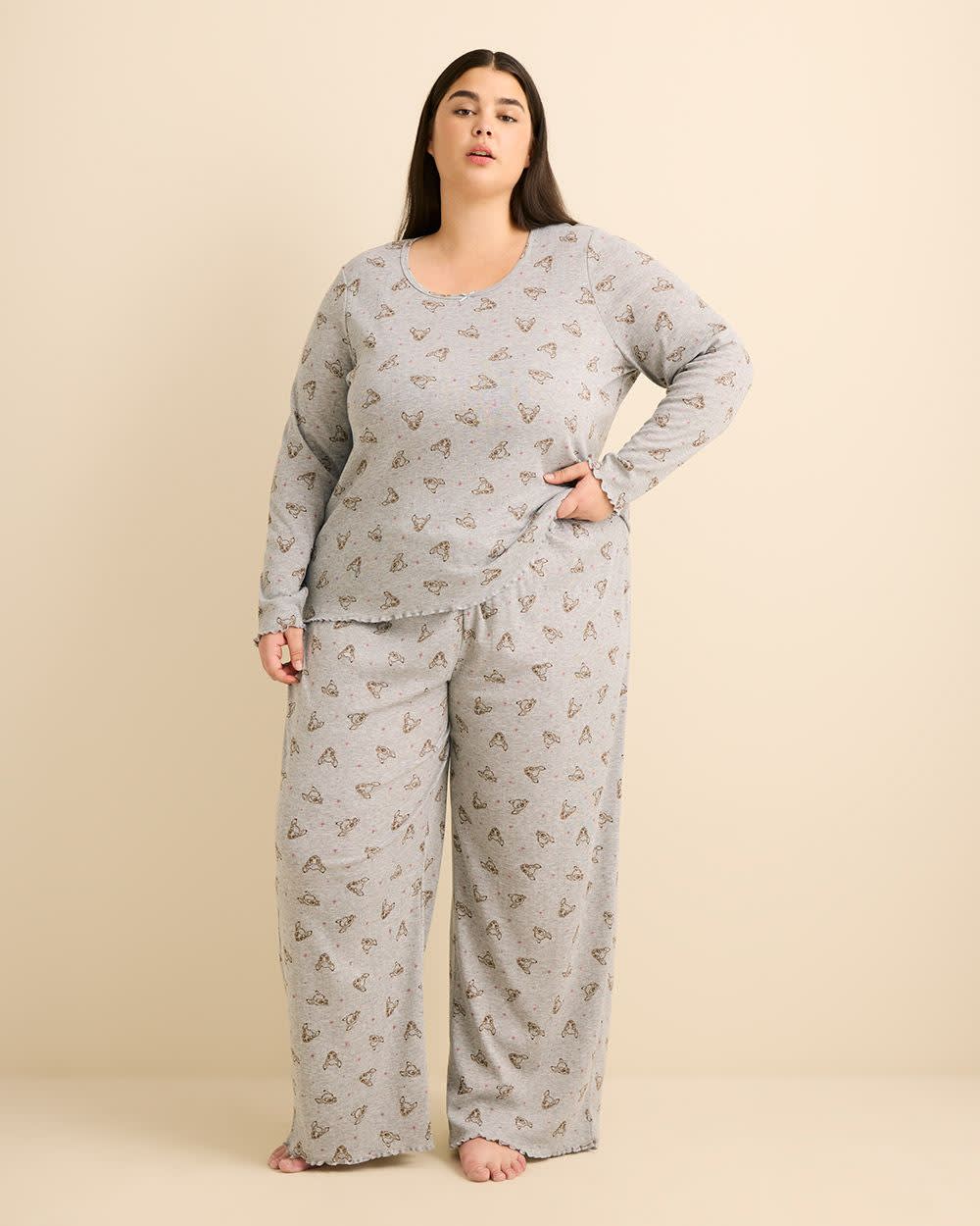 Haut de pyjama gris chiné à manches longues de Bambi - ti Voglio