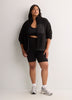 Black Short Polar Fleece Jacket with Contrast Trim - Active Zone
