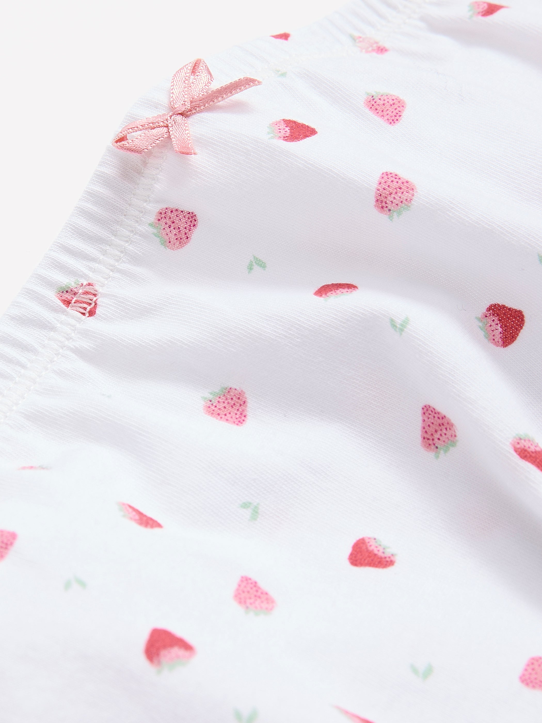 White Strawberry-Print Cotton Full Brief - ti Voglio