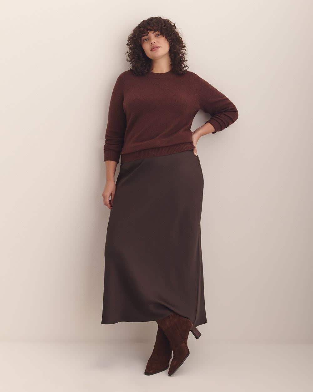 Satin Column Maxi Skirt