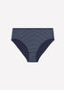 Navy Blue High-Cut Cotton Brief with Stripes - tiVOGLIO