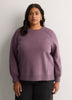 Loose Crew-Neck Fleece Sweatshirt with Long Balloon Sleeves