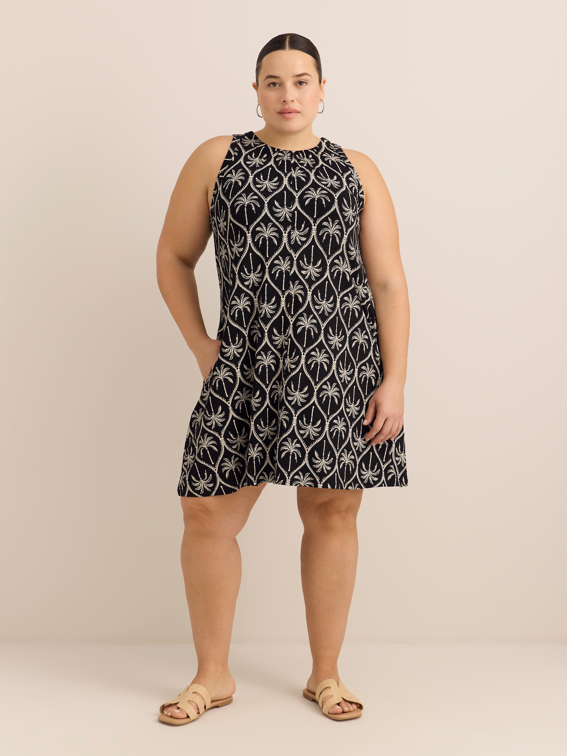 Responsible, Sleeveless Halter Swing Dress