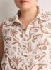 Tribal Floral-Print Sleeveless Buttoned-Down Shirt