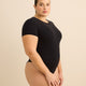 Cheeky Black Knit Short-Sleeve Bodysuit - ti Voglio