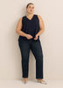 Sleeveless V-Neck Swing Top