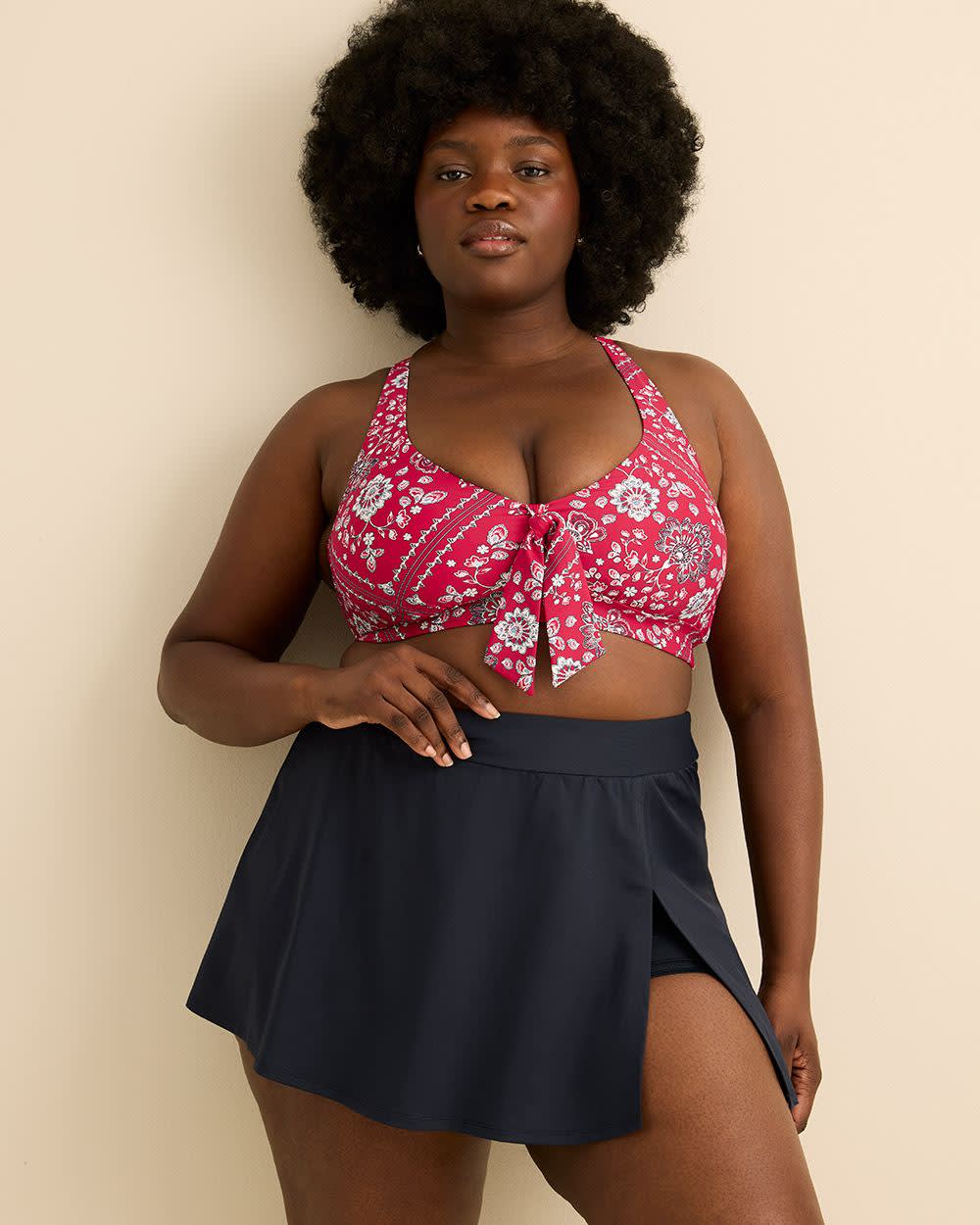 Mid-Rise Swim Skirt With Built-In Shorts