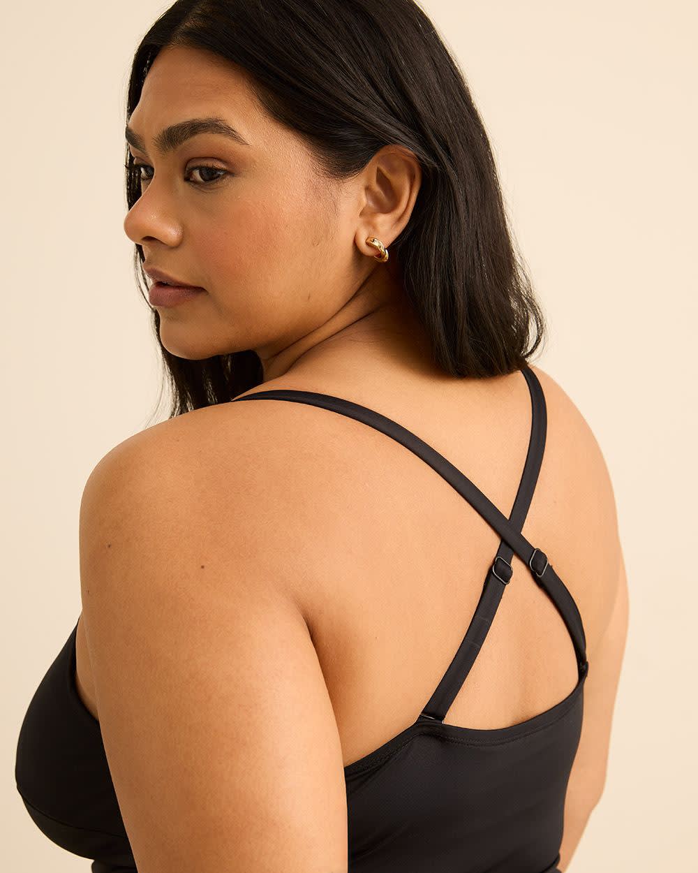 Black Swimdress with Side Waist Tie