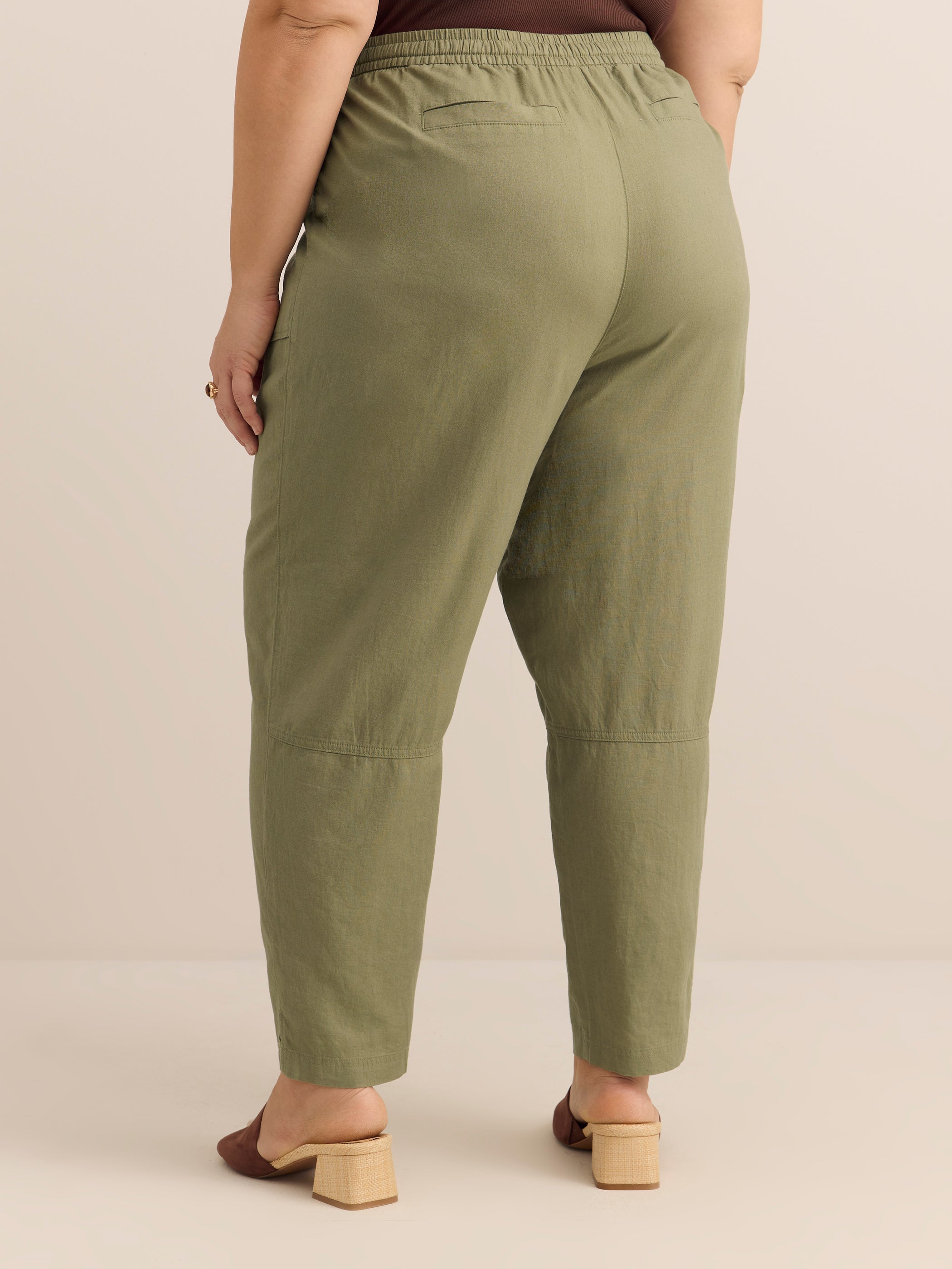 Linen Blend Tapered-Leg Pant