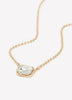 Short Golden Necklace with Square Stone