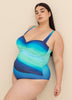 Maillot de bain une pièce avec haut bandeau froncé - Bleu Rod Beattie 