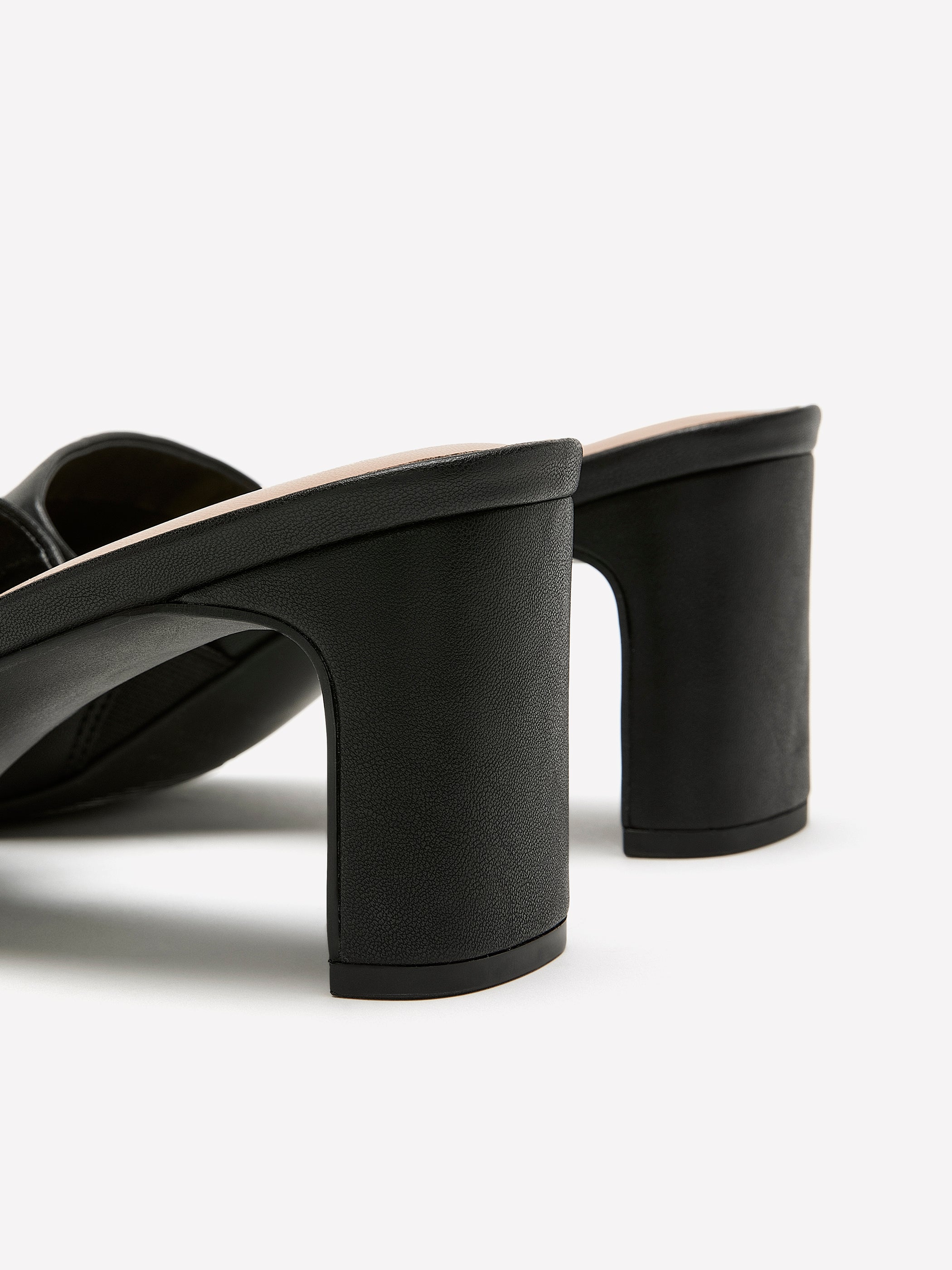 Wide Width, Peonie Black Faux Leather One-Band High-Heel Sandal