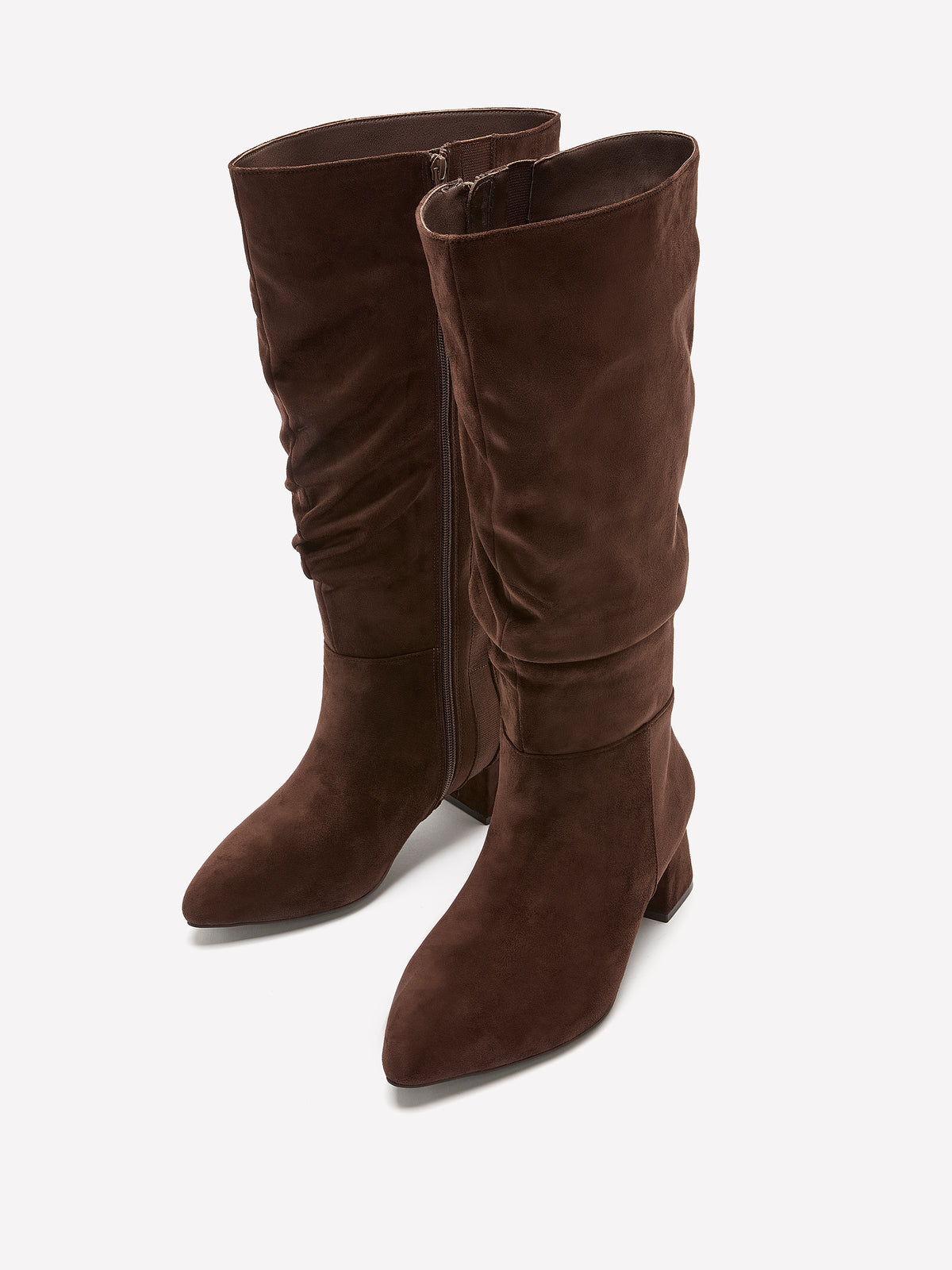 Extra Wide Width, Microsuede Mid-Heel Tall Slouchy Boot