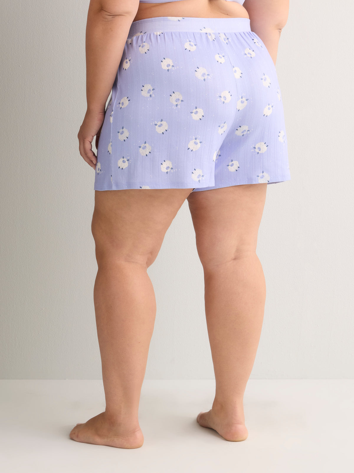 Sheep-Print Pointelle Knit Boxer - tiVOGLIO