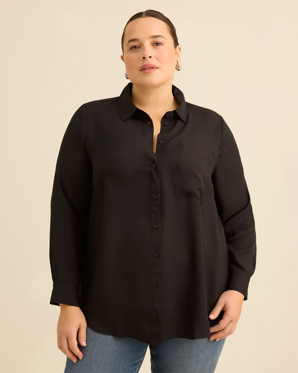 Silky Buttoned Down Tunic | Penningtons