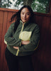 Short Polar Fleece Jacket with Contrast Trim - Active Zone