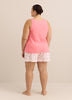 Pink Rib Tank Top and Strawberry Plaid Boxer Pyjama Set - ti Voglio