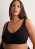 Black Star-Print Wireless Unlined Cotton Bra - tiVOGLIO