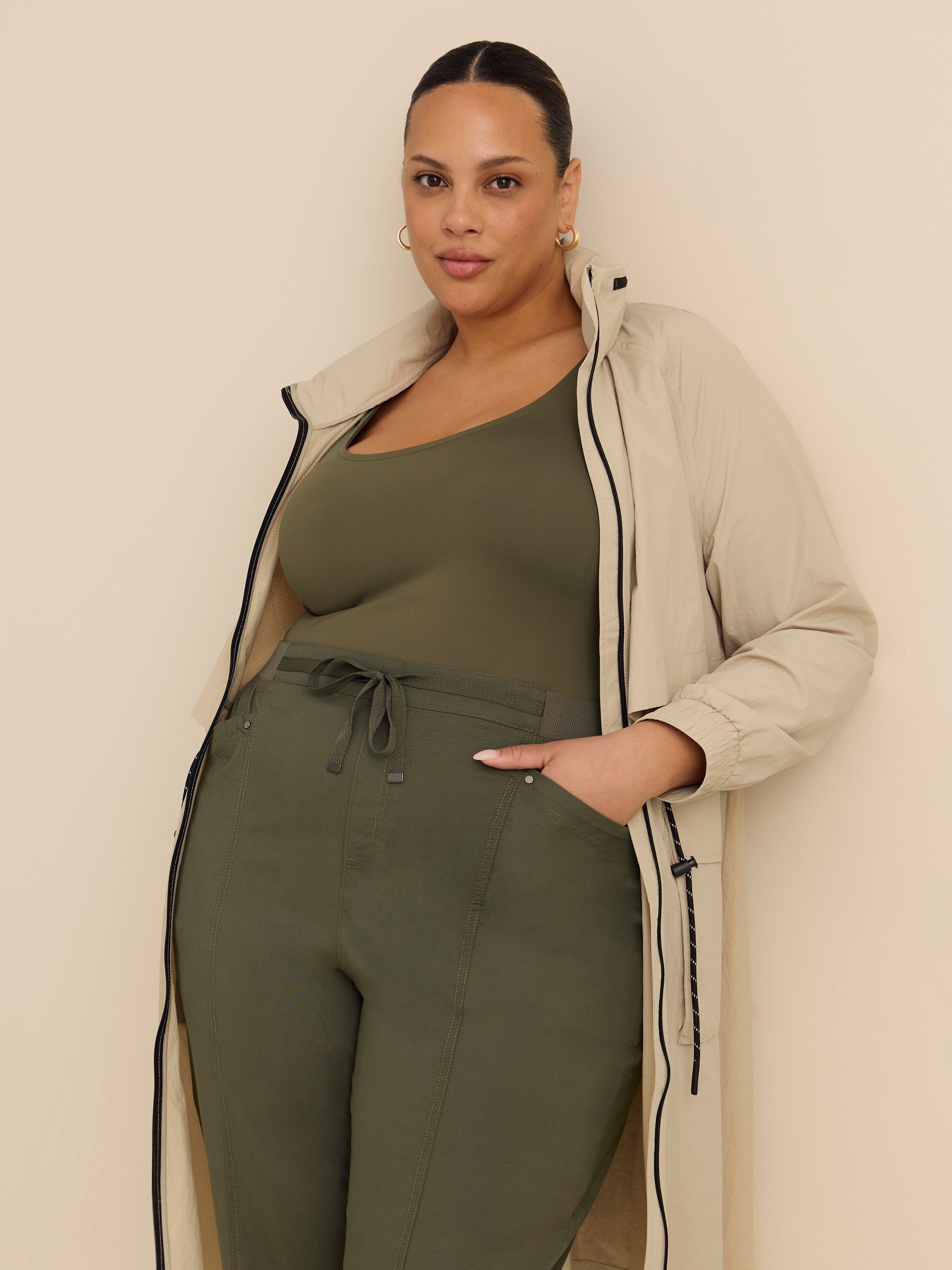 Solid Capri with Adjustable Waistband