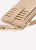 Beige Wrislet Wallet with Embroidered Dog