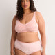 Wireless Pink Paisley-Print Cotton Bra with Picot Trim - tiVOGLIO