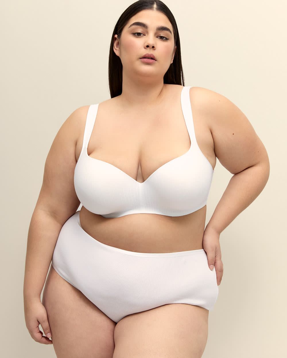 Underwire White Textured Microfibre T-Shirt Bra - ti Voglio