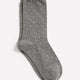 Grey Micro-Dot Crew Socks with Lettuce Edge