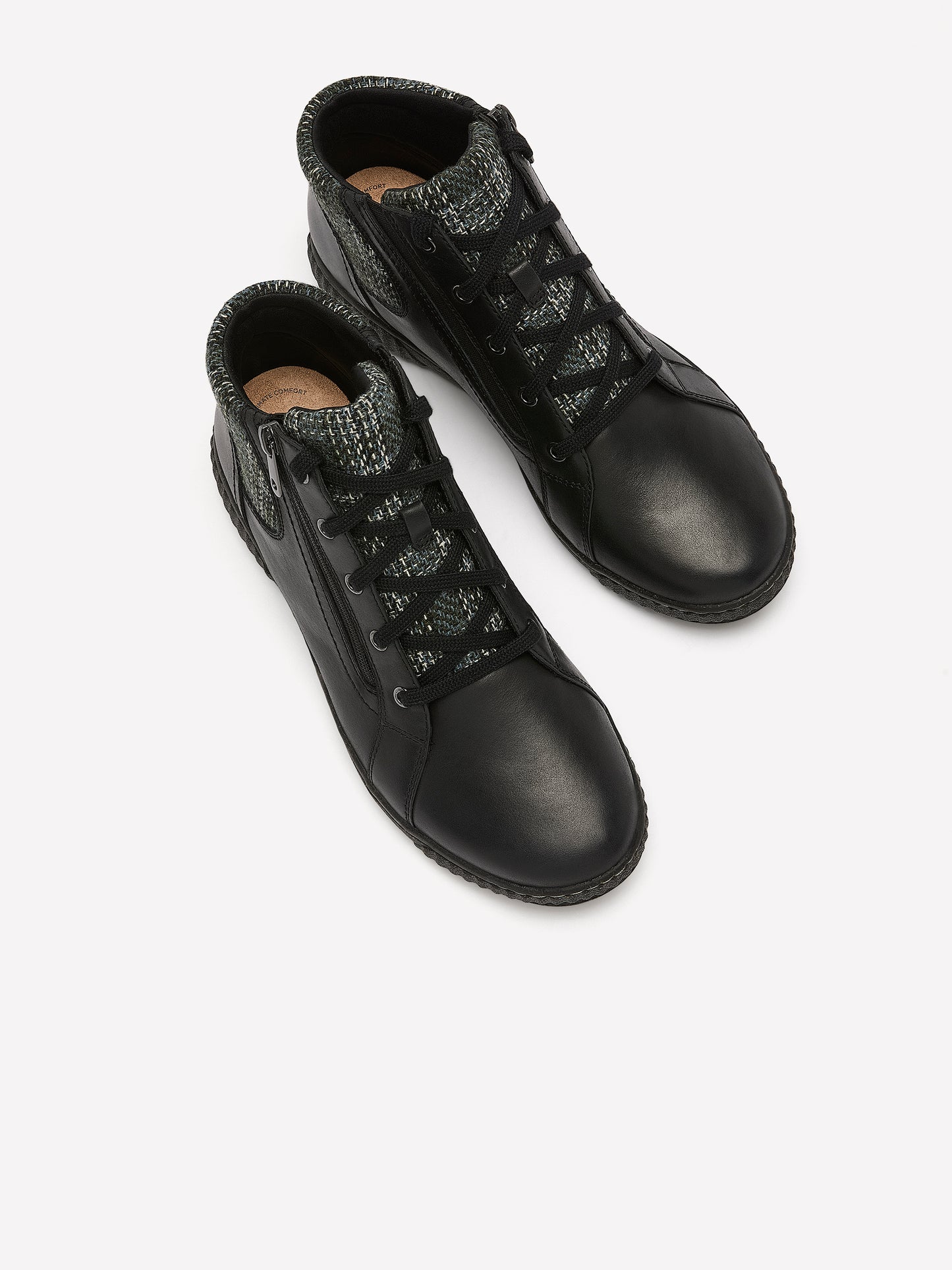 Wide Width, Caroline Fiana Black Leather Lace-Up Bootie - Clarks
