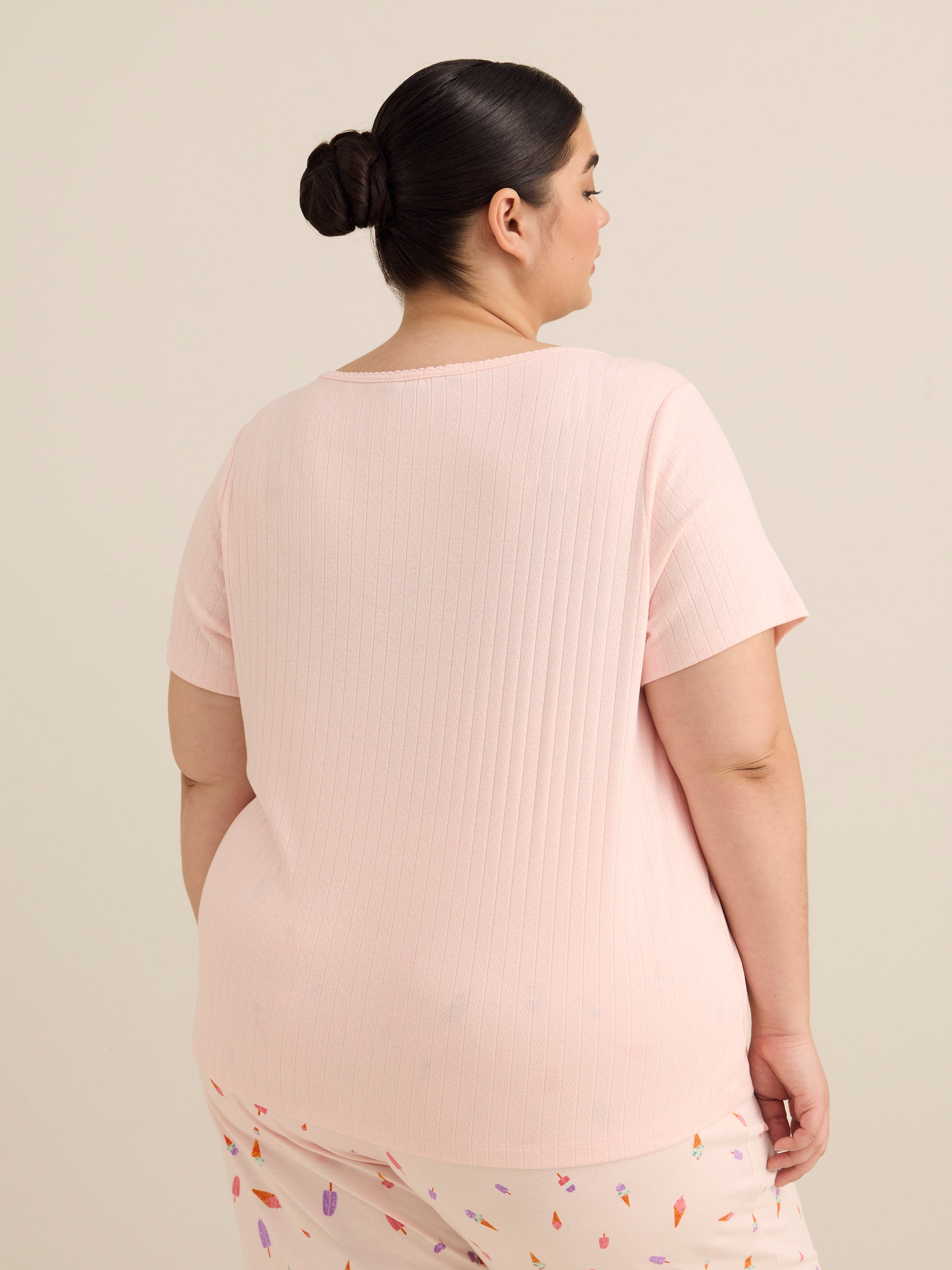 Pointelle Short-Sleeve Pyjama Top - ti Voglio