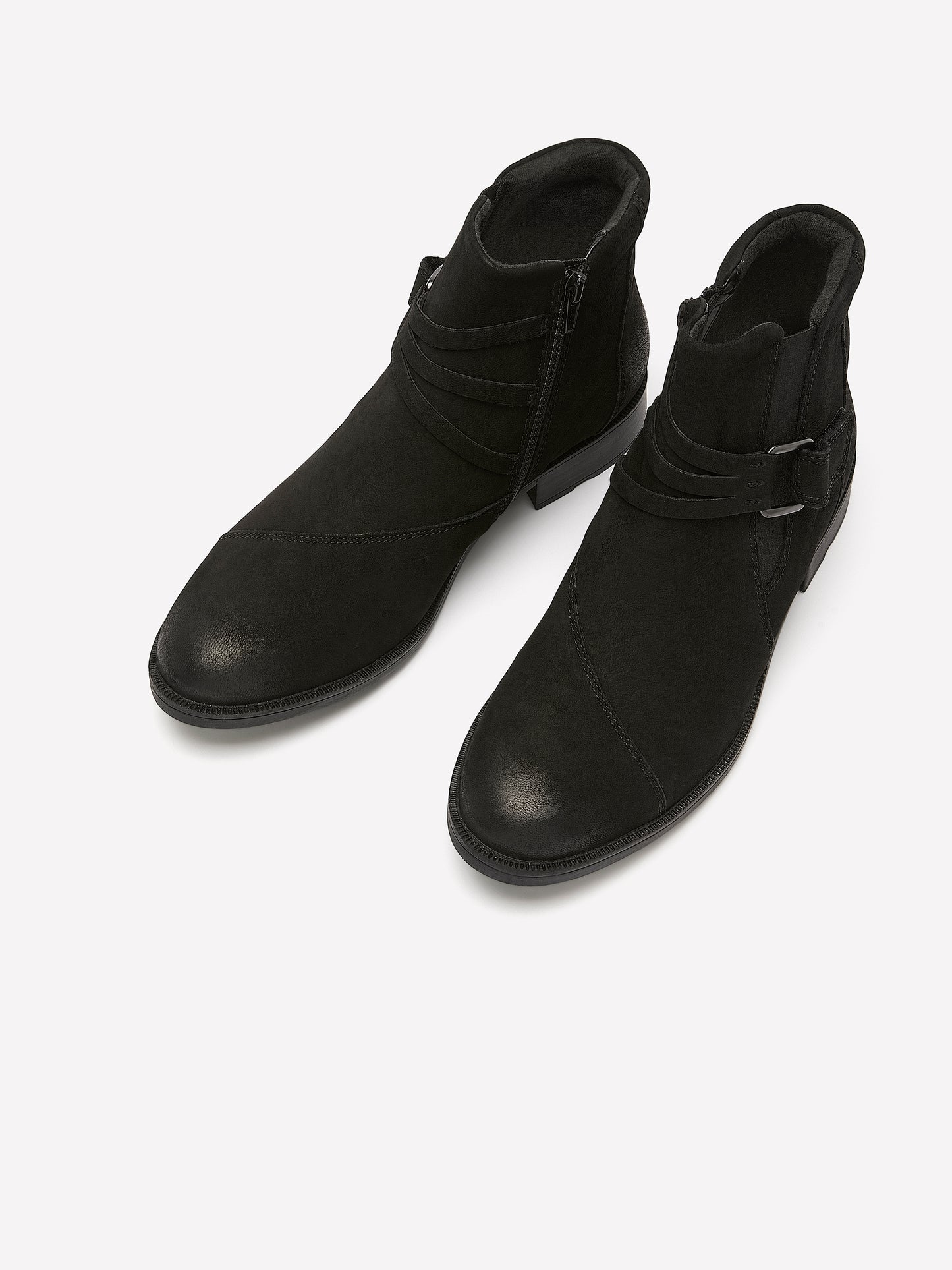 Wide Width, Adalynn Faye Black Nubuck Low-Heel Bootie - Clarks