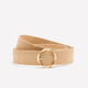 Natural Straw Elastic Belt with Round Buckle