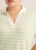 Striped Crochet Johnny Collar Polo - Active Zone