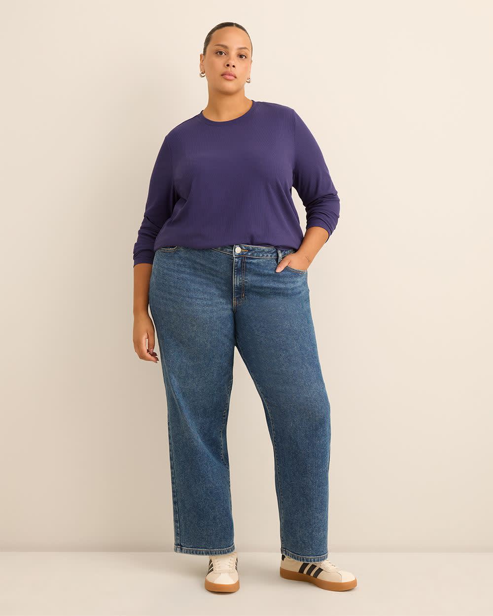 Boyfriend-Fit Ribbed Tee - PENN. Essentials