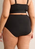 Black High-Waist Basic Swim Brief