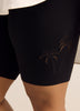 Bike Short with Eyelet Palm Tree Embroidery