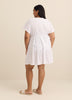 Blue Eyelet Fit and Flare V-Neck Cover-Up Dress - Cover Me