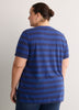 Responsible, Boyfriend-Fit V-Neck Striped Tee with Slits