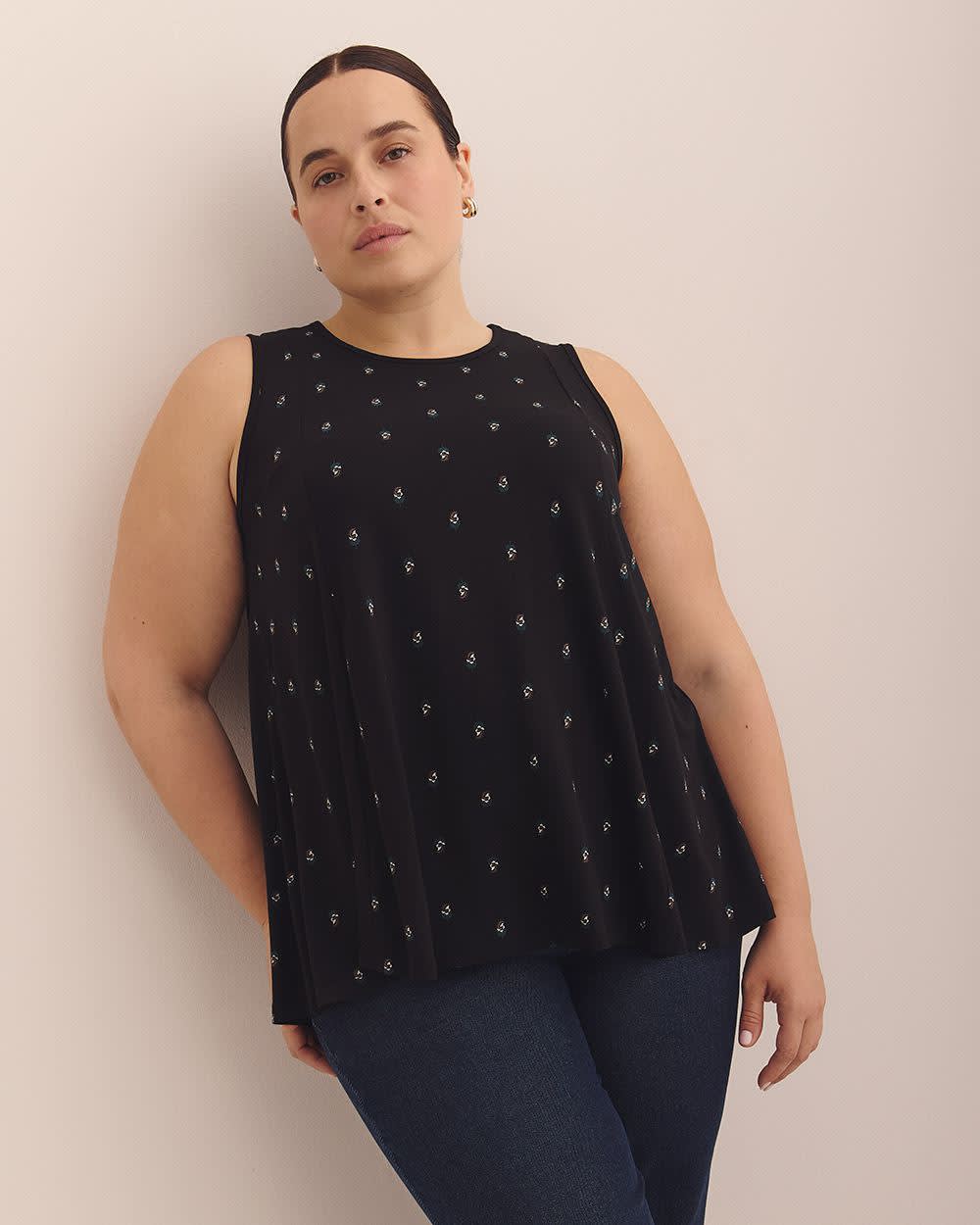 Printed Scoopneck Swing Cami with Princess Seams