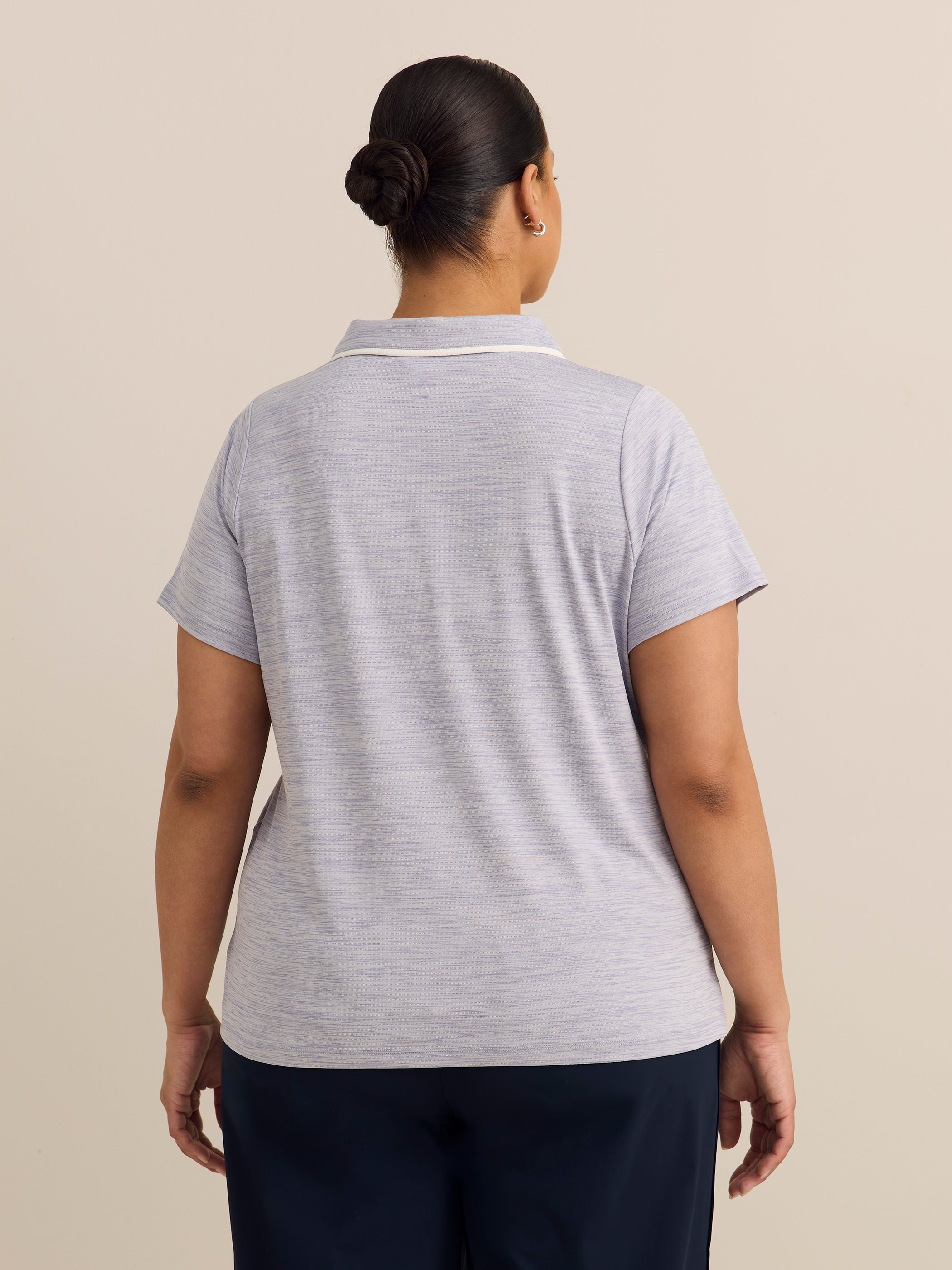 Short-Sleeve Space Dye Polo with Piping - Active Zone