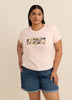 T-shirt à col rond rose avec logo ailé fleuri - Levi's