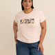 T-shirt à col rond rose avec logo ailé fleuri - Levi's