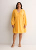 V-Neck Long Balloon Sleeve Empire Waist Dress
