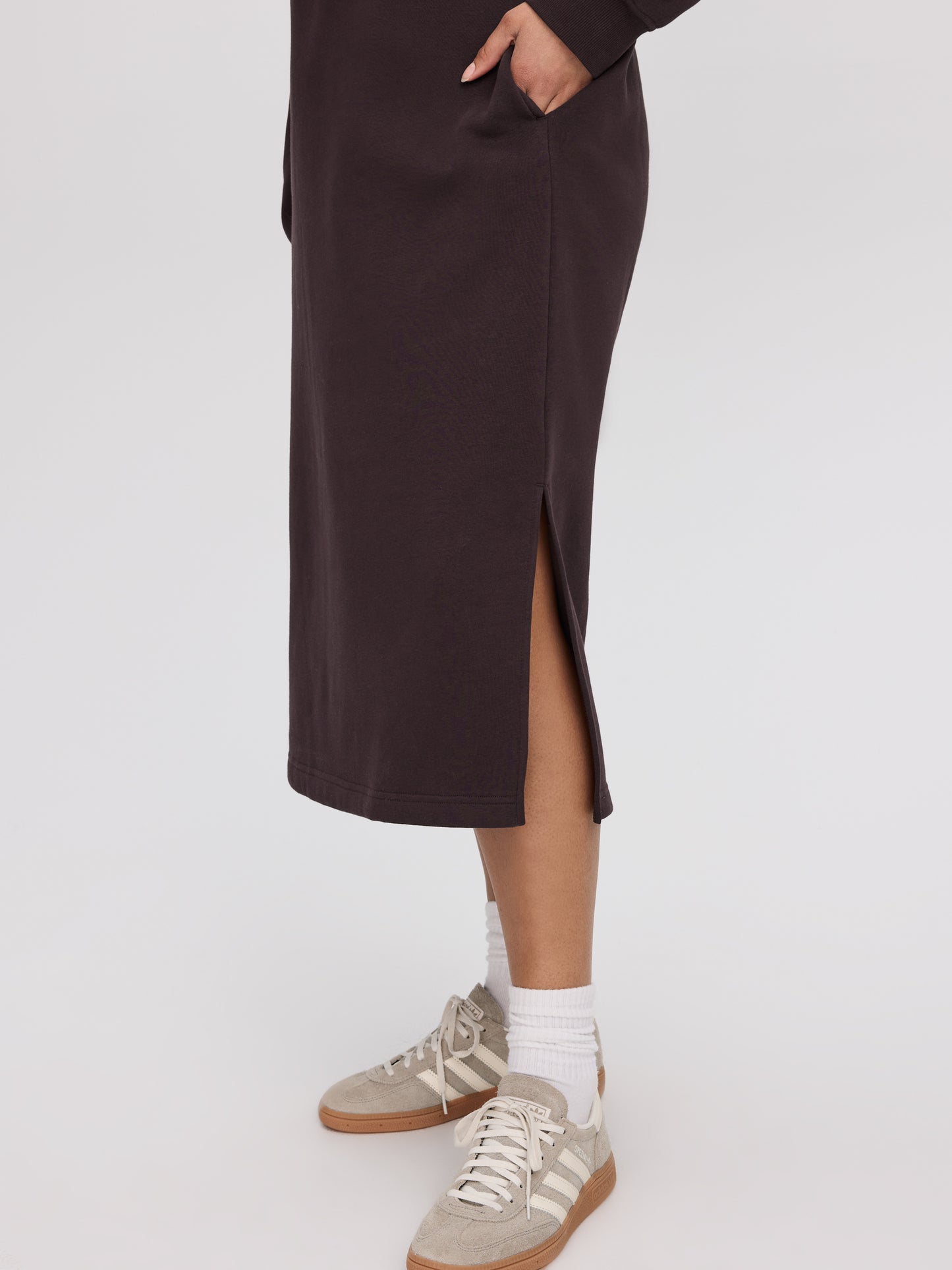 French Terry Hooded Midi Dress - Hyba