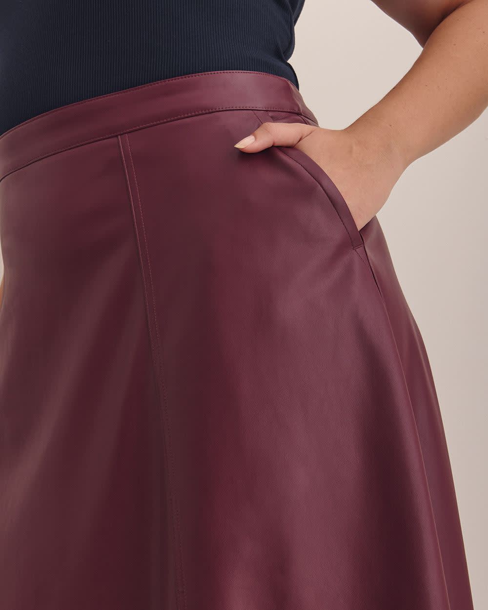 A-Line Faux-Leather Maxi Skirt