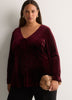Fit-and-Flare Tie-Front Velvet Cardigan