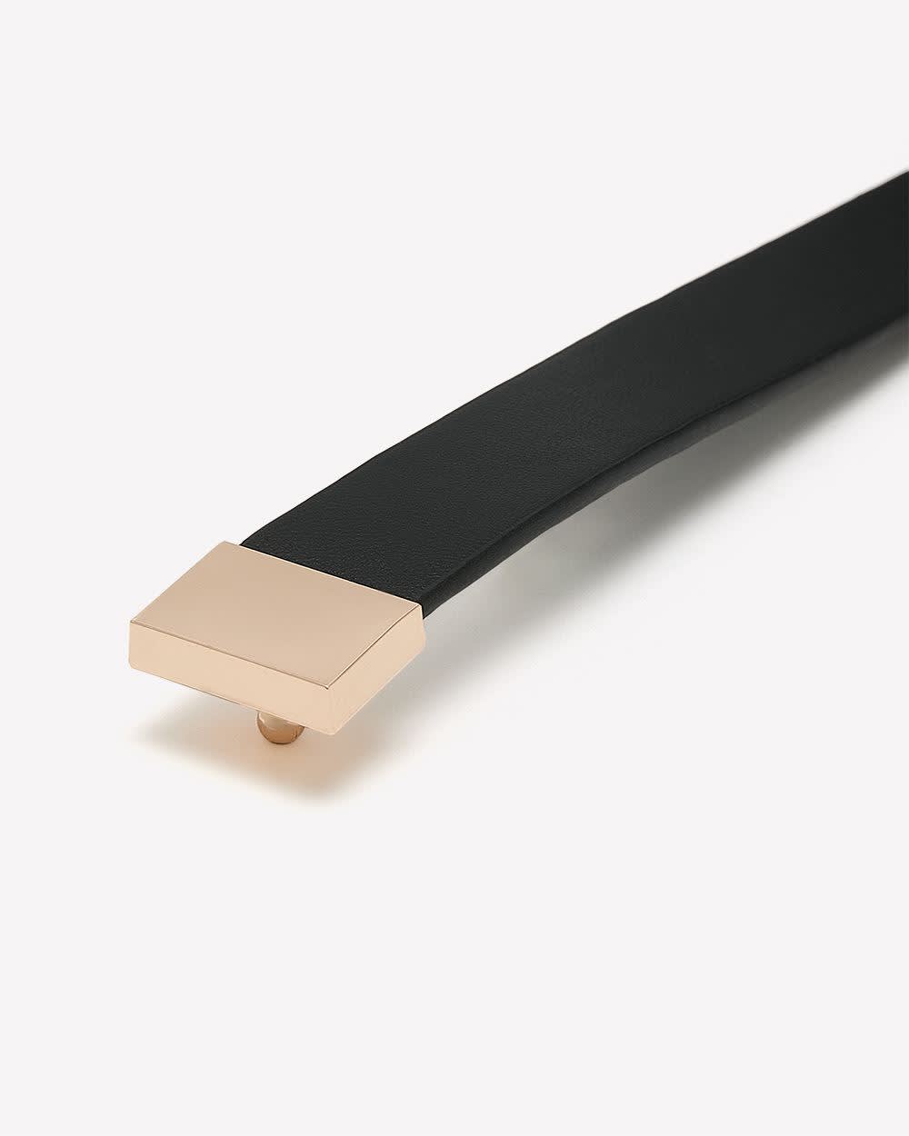 Ceinture mince noire avec boucle