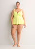 Lime Green Twisted Babydoll Tankini Top