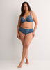 Blue Underwire Plunge Bra with Magnetic Front Closure - Déesse Collection