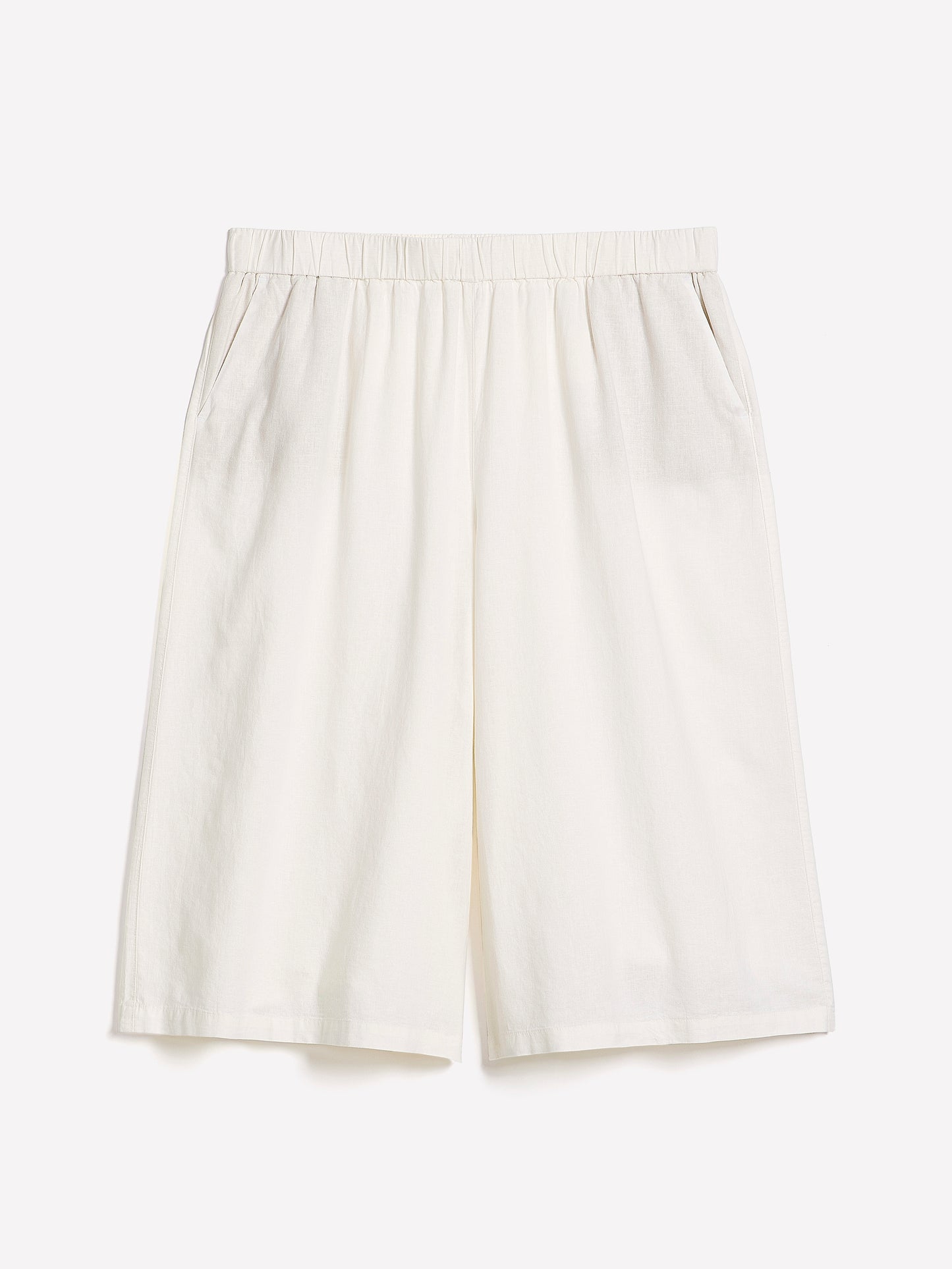 Linen Blend Cropped Wide-Leg Pant