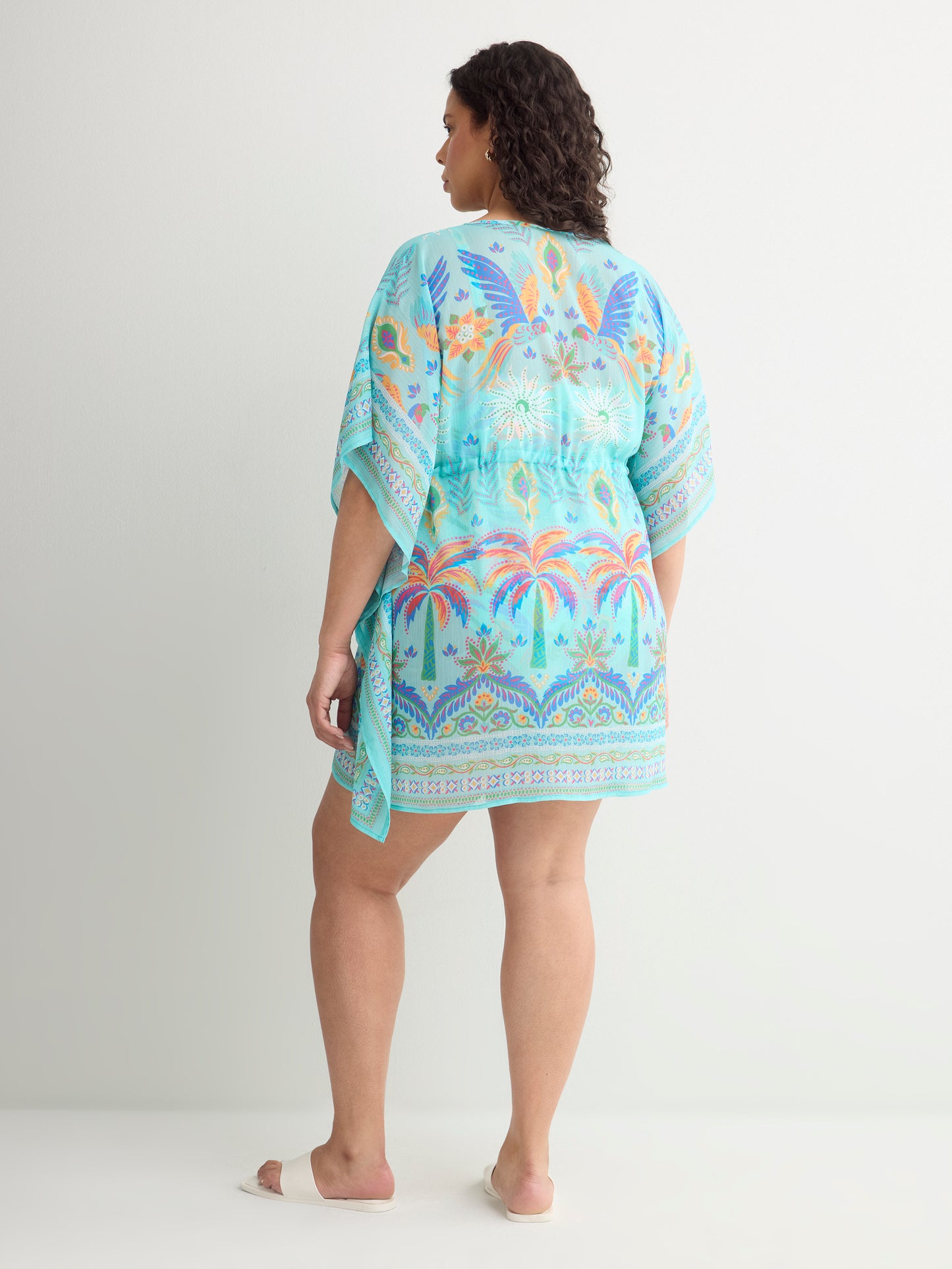 Printed Chiffon Caftan - Bleu by Rod Beattie